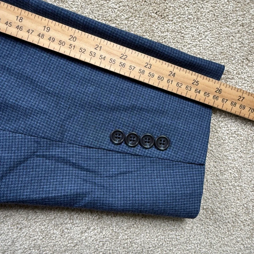 Jos. A. Bank Mens 44R‎ Blue Blazer Sport Coat Traditional Fit Micro Check Jacket